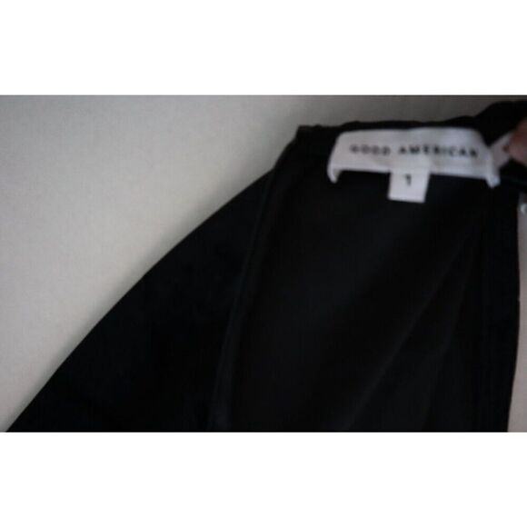 Good American GDK0075 Women's Sz 1/S Black Velvet Long Sleeve Midi Dress - Picture 4 of 14